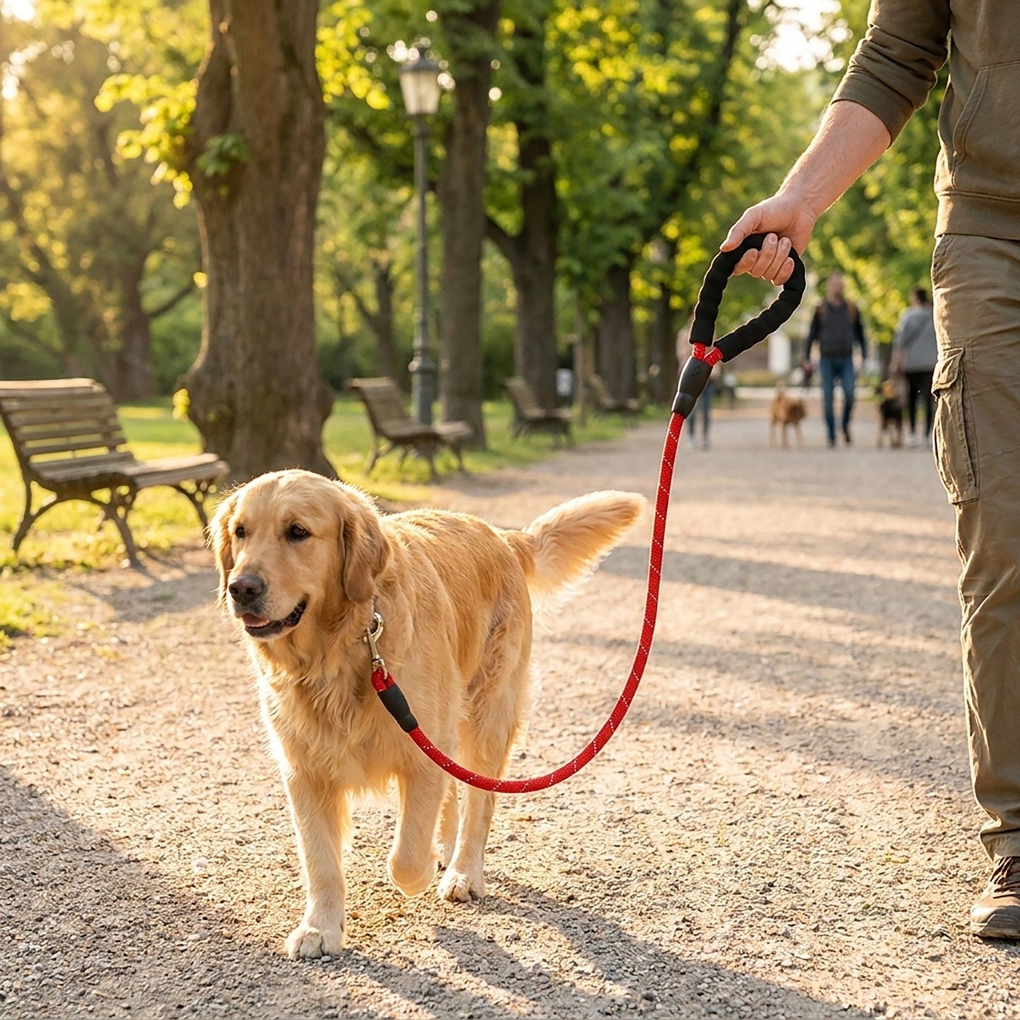 Pet Dog Leash Adjustable Nylon Rope with Comfortable Handle and Metal Clip for Small Medium Dogs
