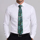 Men's Paisley Tie Gift Set with Matching Pocket Square Cufflinks and Silver Tie Clip