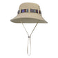 Wide Brim Bucket Hat with Colorful Ribbon Trim Breathable Mesh Lining and Adjustable Chin Strap for Outdoor Use