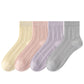 Womens Lightweight Breathable Crew Socks 4-Pack Delicate Knit Pattern Soft Stretch Comfort Fit