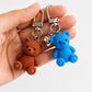 5pc Teddy Bear Keychain Bag Charms with Heart Pendant Clip for Bags Backpacks and Keys