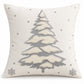 Christmas Tree Embroidered Decorative Throw Pillow Cover (Single Piece)