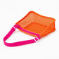 Mesh Beach Shoulder Bag with Adjustable Strap Zip Top Lightweight See Through Tote for Pool Travel