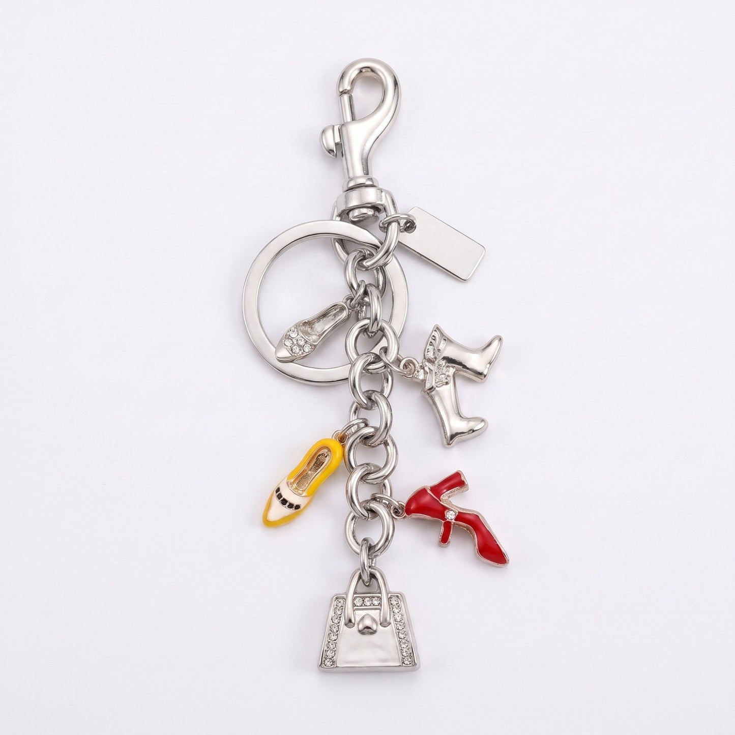 Shoe and Handbag Charm Keychain with Key Ring and Clip