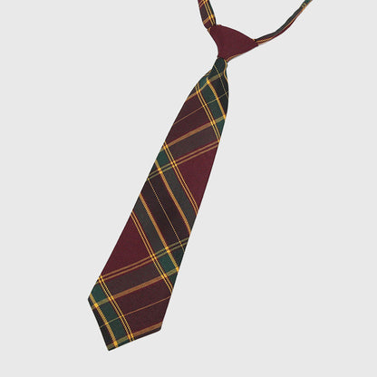 Plaid Pre-Tied Necktie - Stylish Accessory for Casual, Office & School Outfits