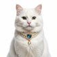 Double Strand Faux Pearl Pet Necklace Heart Gem Pendant Adjustable Collar Jewelry for Cats and Small Dogs