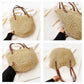 Woven Straw Tote Bag Large Capacity Shoulder Handbag Vacation Beach Everyday Carryall