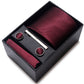 Men's Diamond Grid Pattern Tie Gift Set Necktie Pocket Square Cufflinks Tie Clip Formal Accessory Set