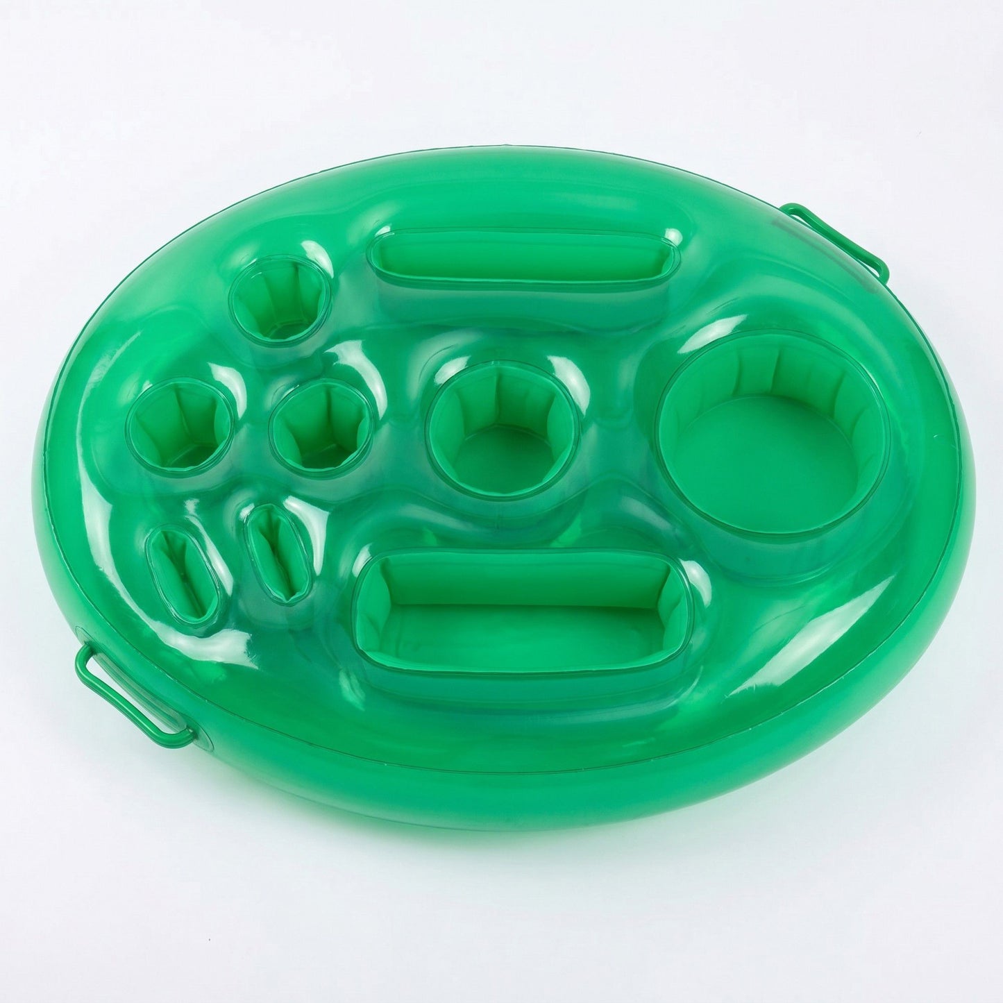 Green Inflatable Pool Serving Float with Cup Holders and Snack Trays
