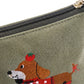Embroidered Dachshund Zipper Pouch Small Cosmetic Bag Coin Purse Organizer