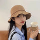 Foldable Crocheted Bucket Hat with Bow Accent