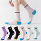 5 Pairs Mid-Crew Sport Socks Cushioned Arch Support Breathable Athletic Fit with Elastic Cuff