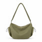Crescent Crossbody Shoulder Bag with Side Pockets and Adjustable Strap