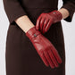 Leather-Look Gloves with Buckle Detail