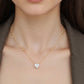 Women's Dainty Solitaire Pendant Necklace with Gold Tone Chain and Delicate Bezel-Set Crystal Accents