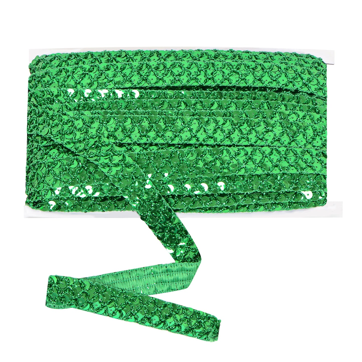 Sewing Sequin Trim 0.9 Inch 4 Row, 25 Yards Glitter Sequin Ribbon Metallic Stretch Bling Strip DIY Craft Decoration
