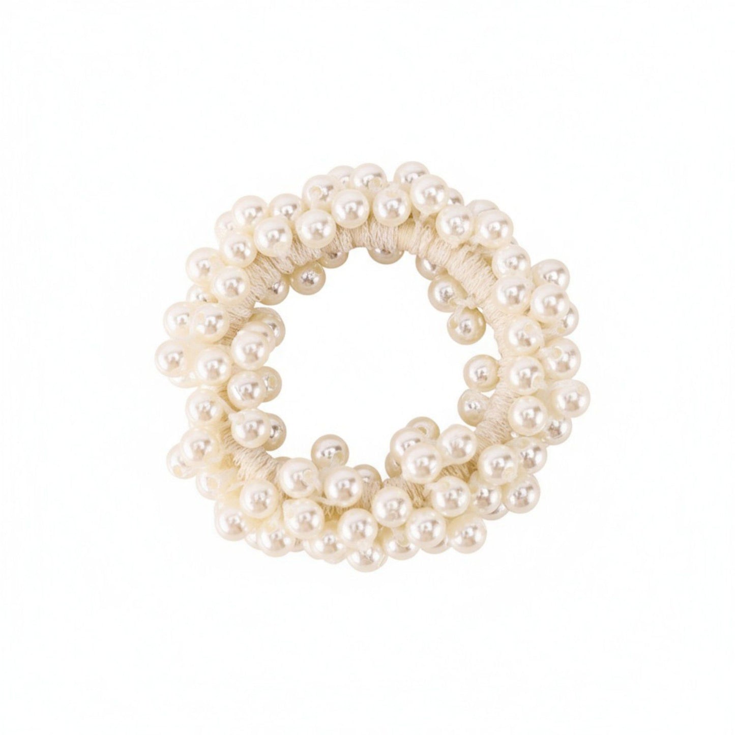 Elastic Hair Tie with Faux Pearl Bead Detailing and Stretchable Design