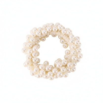 Elastic Hair Tie with Faux Pearl Bead Detailing and Stretchable Design