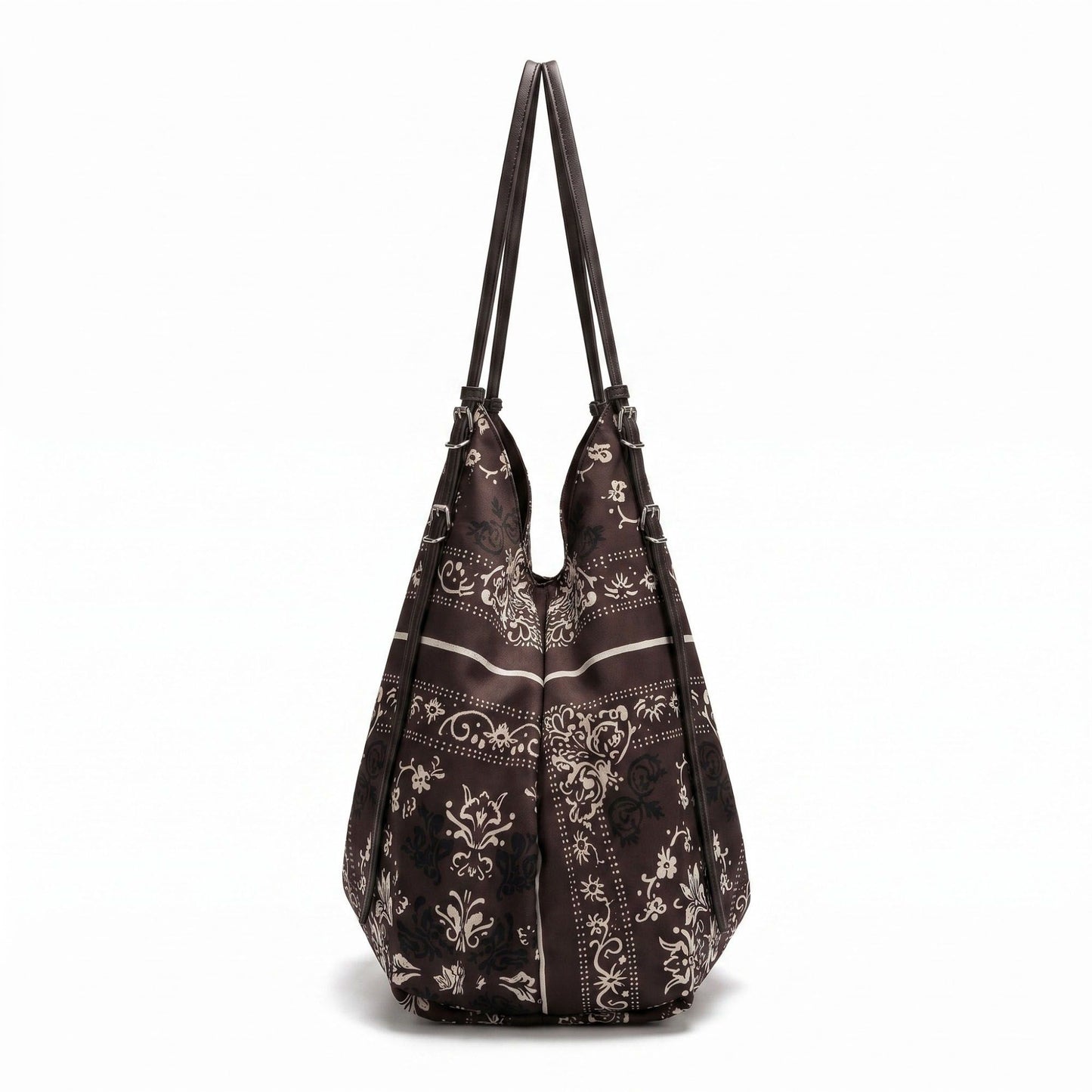 Oversized Bandana Print Hobo Shoulder Bag with Double Handles