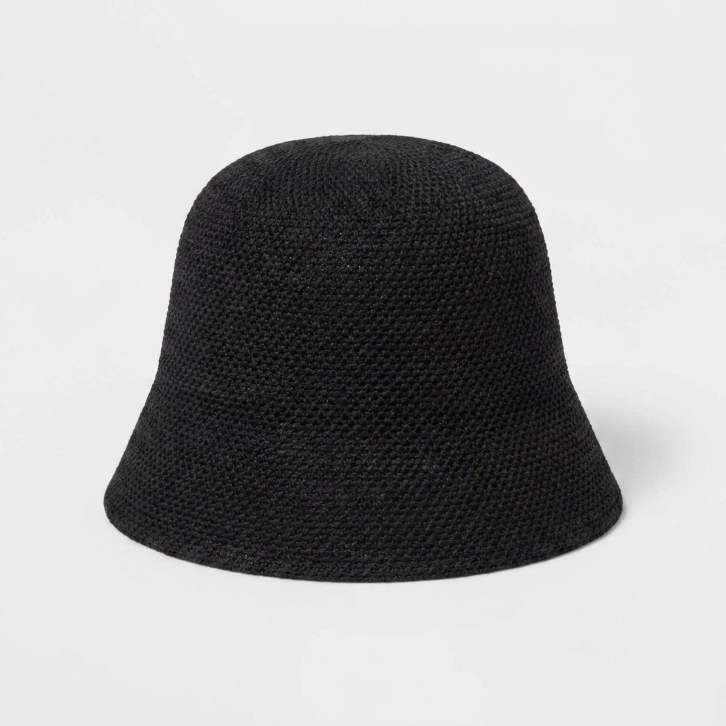 Crochet Bucket Hat with Openwork Texture and Short Brim