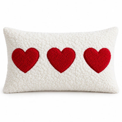 Heart Tufted Decorative Throw Pillow Cover 11.8 x 19.7 in (Single Piece)