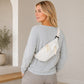 Crossbody Sling Waist Bag with Adjustable Strap Zip Closure and Braided Pulls