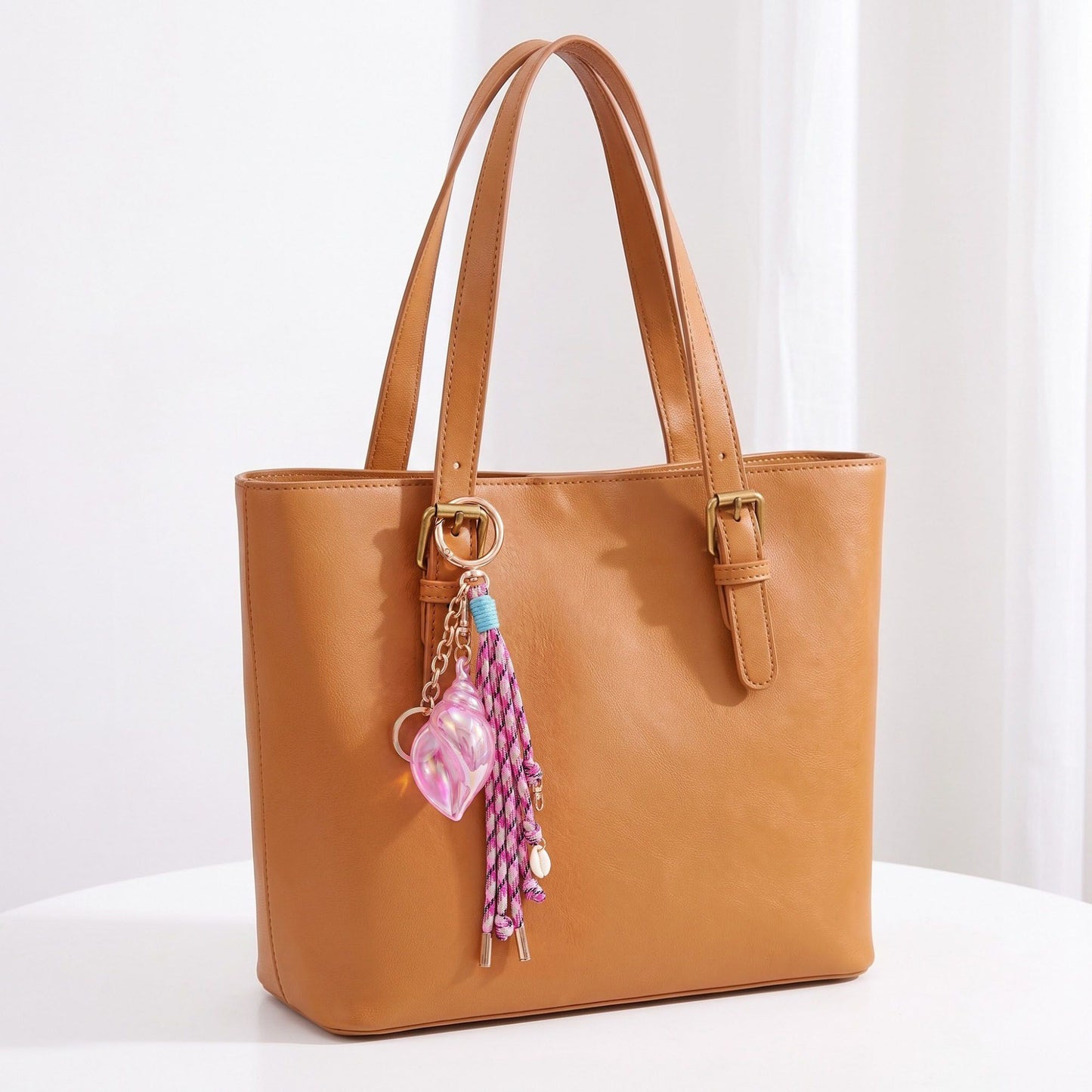 Coastal Seashell Tassel Bag Charm Keychain