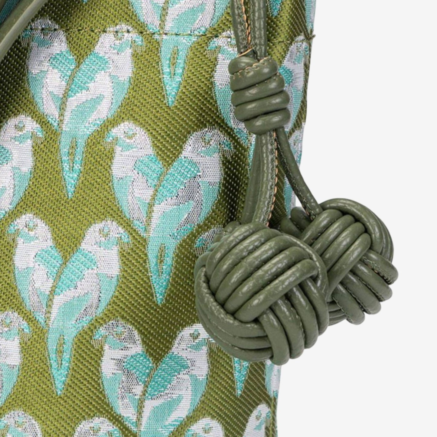 Embroidered Bucket Bag Bird Print Shoulder Bag
