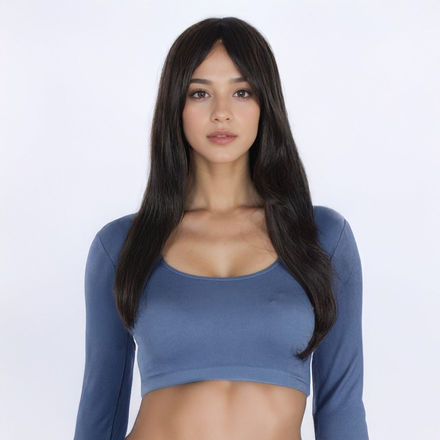 Women's Long Wavy Wig with Bangs