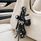 Boxing Glove Keychain Bag Charm with 8 Ball Accent Lace Ribbon and Clip