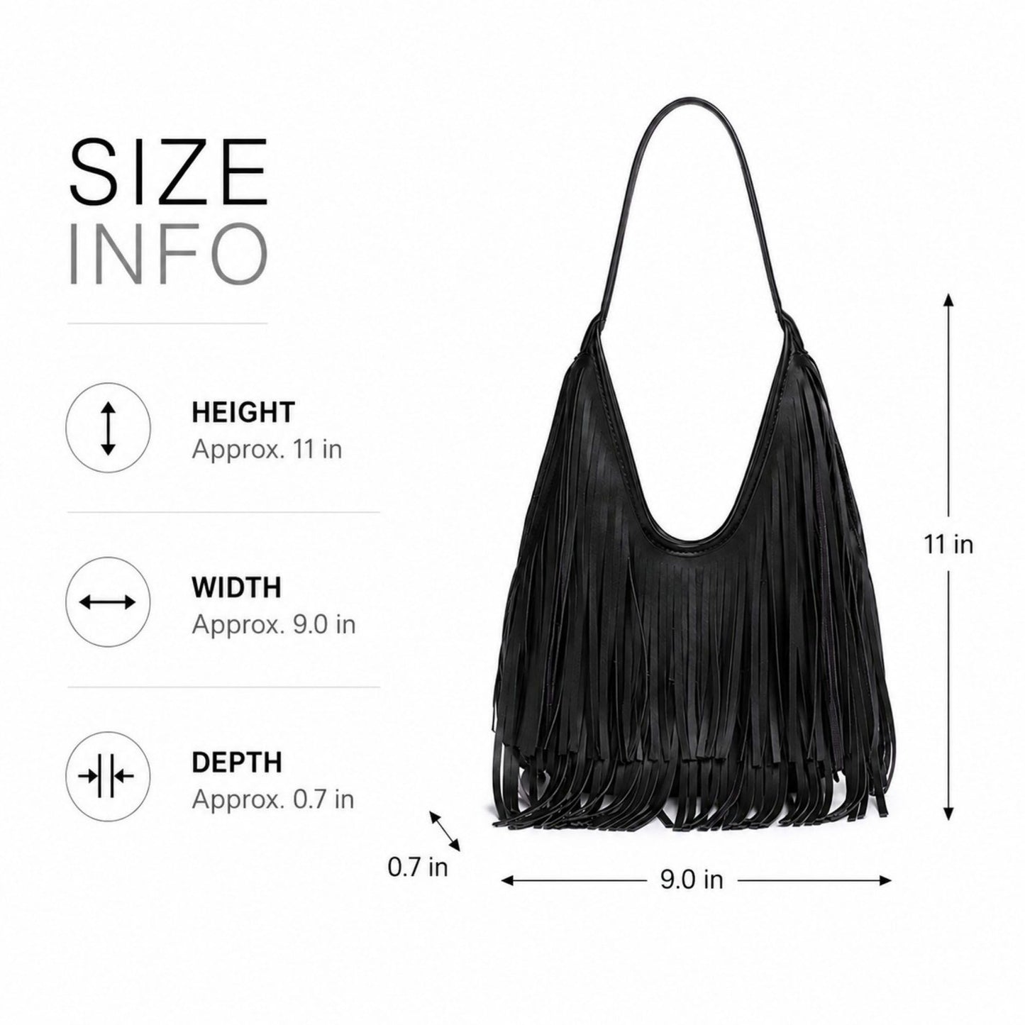 Fringe Shoulder Bag Beige Suede Look Boho Hobo Purse with Long Strap