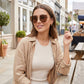 Oversized Round Cat Eye Sunglasses with Gradient Brown Lenses and Fashionable Metal Accents