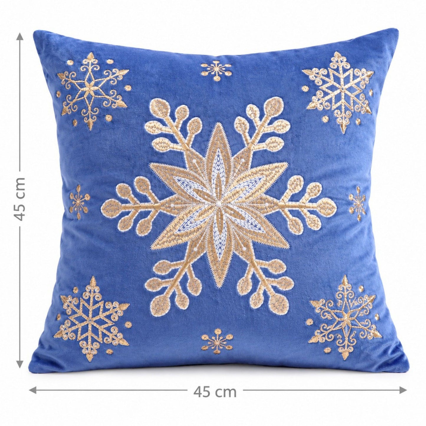 Snowflake Embroidered Decorative Throw Pillow Cover (Single Piece)
