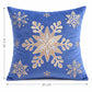 Snowflake Embroidered Decorative Throw Pillow Cover (Single Piece)