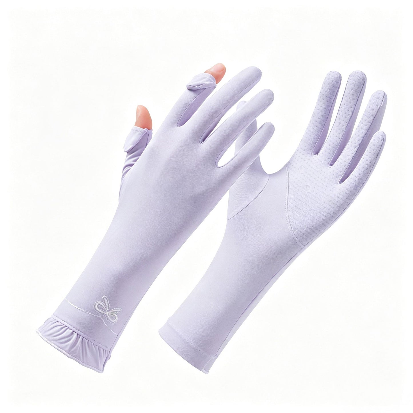 Long Cuff Fingerless Sun Protection Cycling Gloves