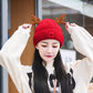 Knit Beanie with Reindeer Antlers - Festive Winter Hat
