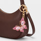 2pc Butterfly Rhinestone Keychain Bag Charm with Lobster Clasp