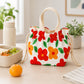 Printed Drawstring Lunch Tote with Top Handles