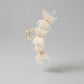 Beaded Flower Metal Hair Claw Clip with Curved Design and Textured Accents