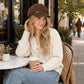 Faux Suede Baker Boy Cap with Buckle Band Vintage Newsboy Style Hat