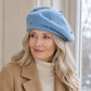 Rhinestone Studded Knit Wool Beret