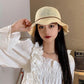 Foldable Crocheted Bucket Hat with Bow Accent