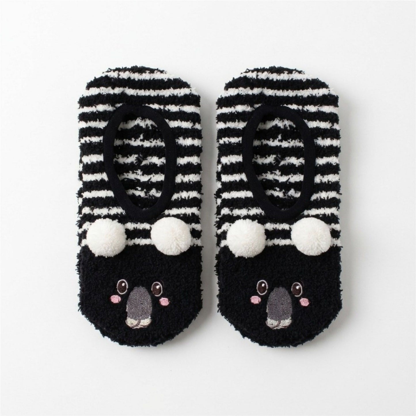 Fuzzy Bear Slipper Socks 2 Pair US 5-10.5
