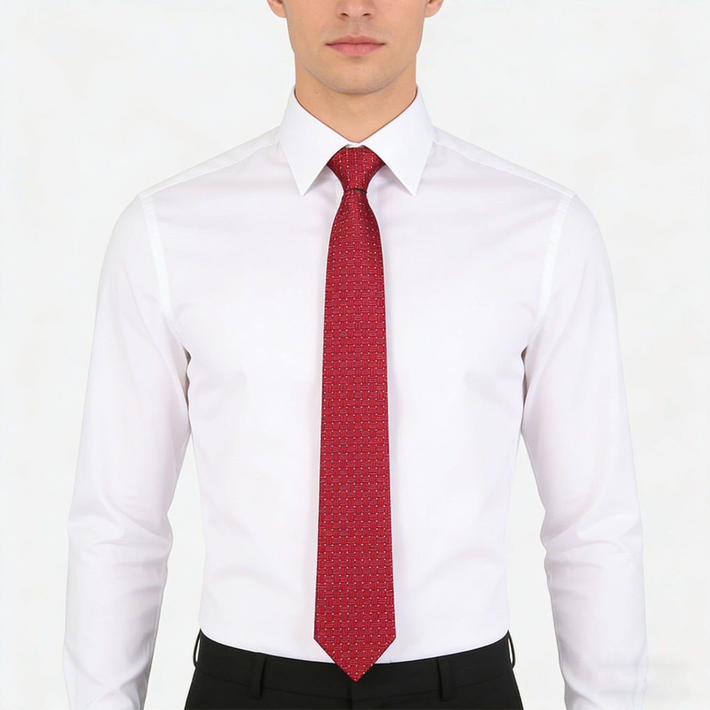 Men's Textured Polyester Tie - Formal Necktie for Business, Weddings & Holiday Events