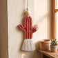 Cactus Macrame Keychain with Tassel Bag Charm