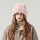 Fuzzy Knit Beanie Hat Soft Plush Cuffed Winter Cold Weather Cap