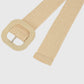 Elegant Straw Belt with Matching Woven Buckle