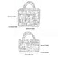 2 Piece Quilted Floral Storage Tote Set with Handles and Front Pocket