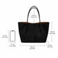 Large Suede-Like Shoulder Tote Bag with Long Handles