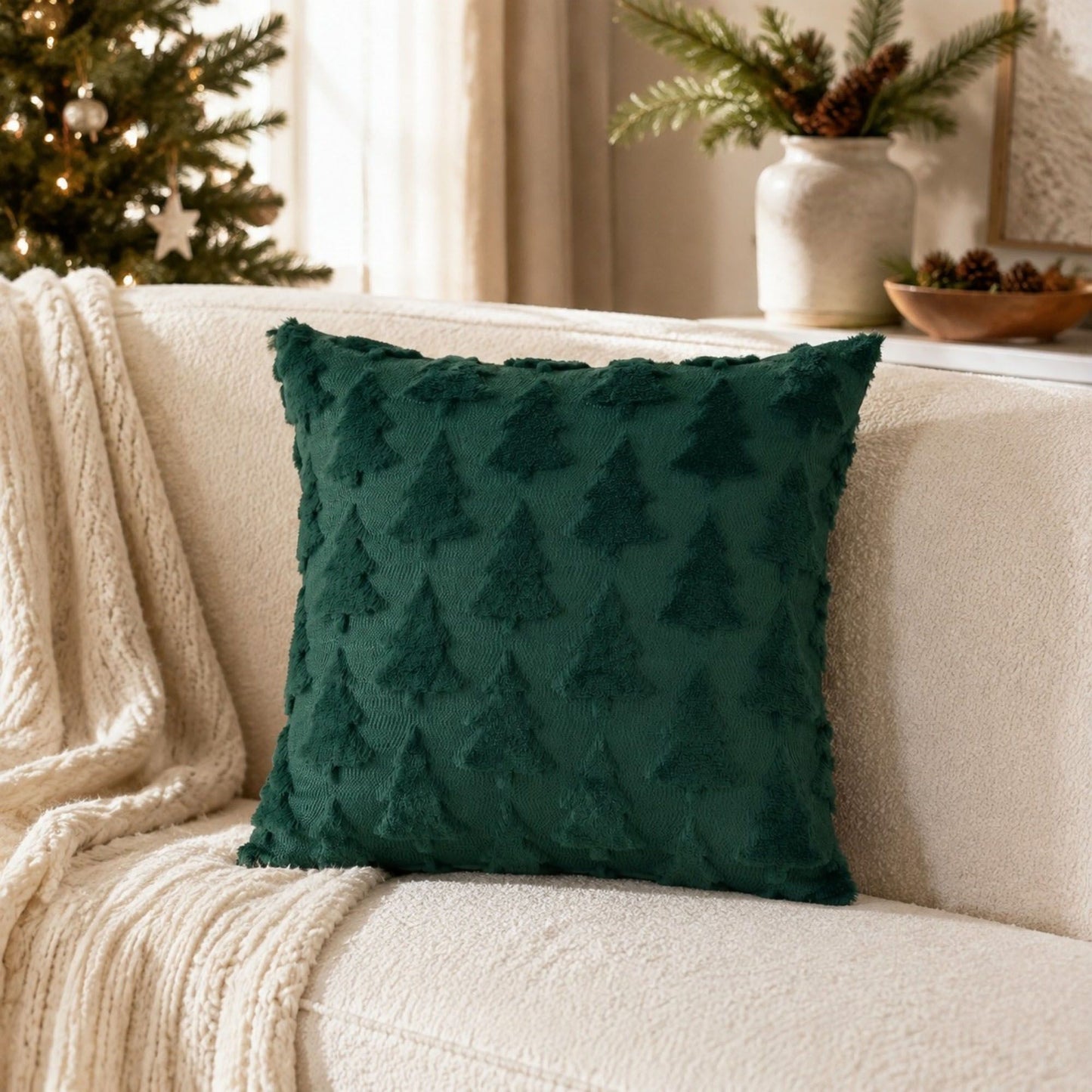 2pc Christmas Tree Pillow Covers 17.7 x 17.7 in